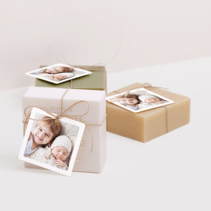 Vorgelochtes Etikett Geburt quadratisch Multi Foto Quadrat foto N° 2