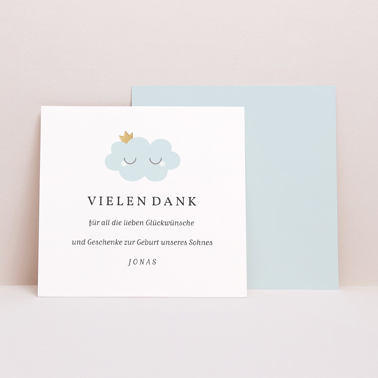 Dankeskarte Geburt Quadrat Little cloud blue foto N° 1