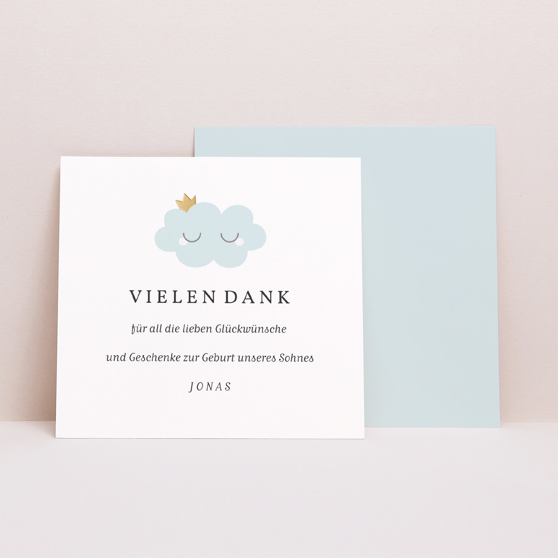 Dankeskarte Geburt Quadrat Little cloud blue foto N° 1