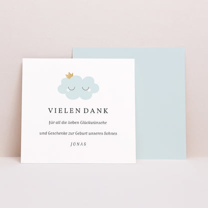Dankeskarte Geburt Quadrat Little cloud blue foto N° 1