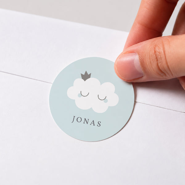 Sticker Geburt Rund Little cloud blue foto