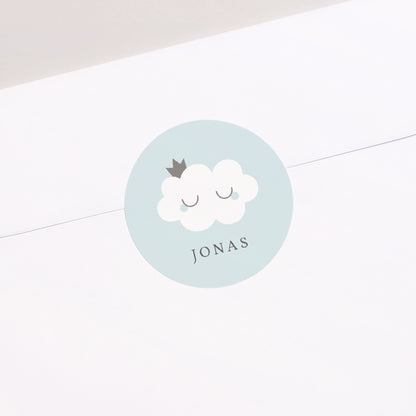 Sticker Geburt Rund Little cloud blue foto N° 2