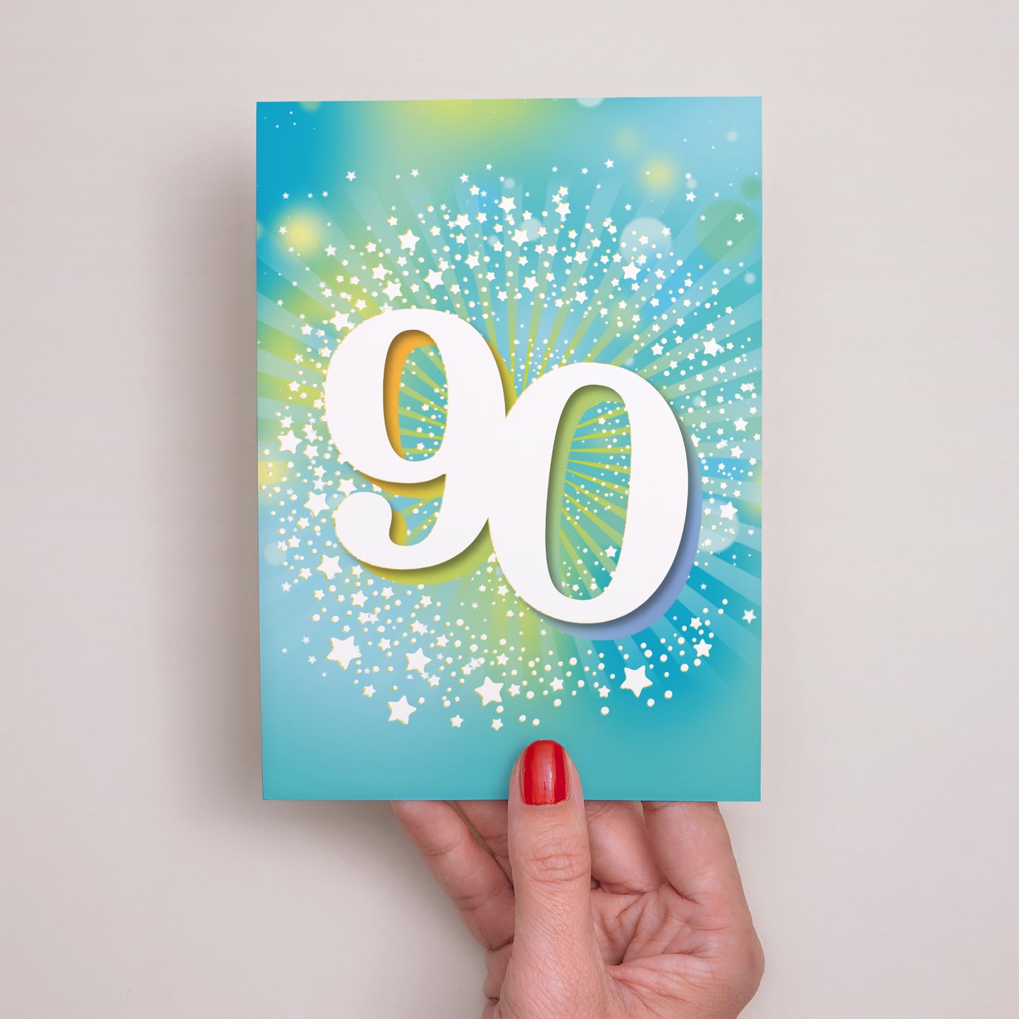 Einladungskarte Geburtstag 90 Jahre alt, Festlich, Lack foto N° 2