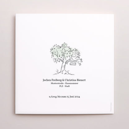 Hochzeitseinladung Doppelflügiges Quadrat Guinguette arborée foto N° 3