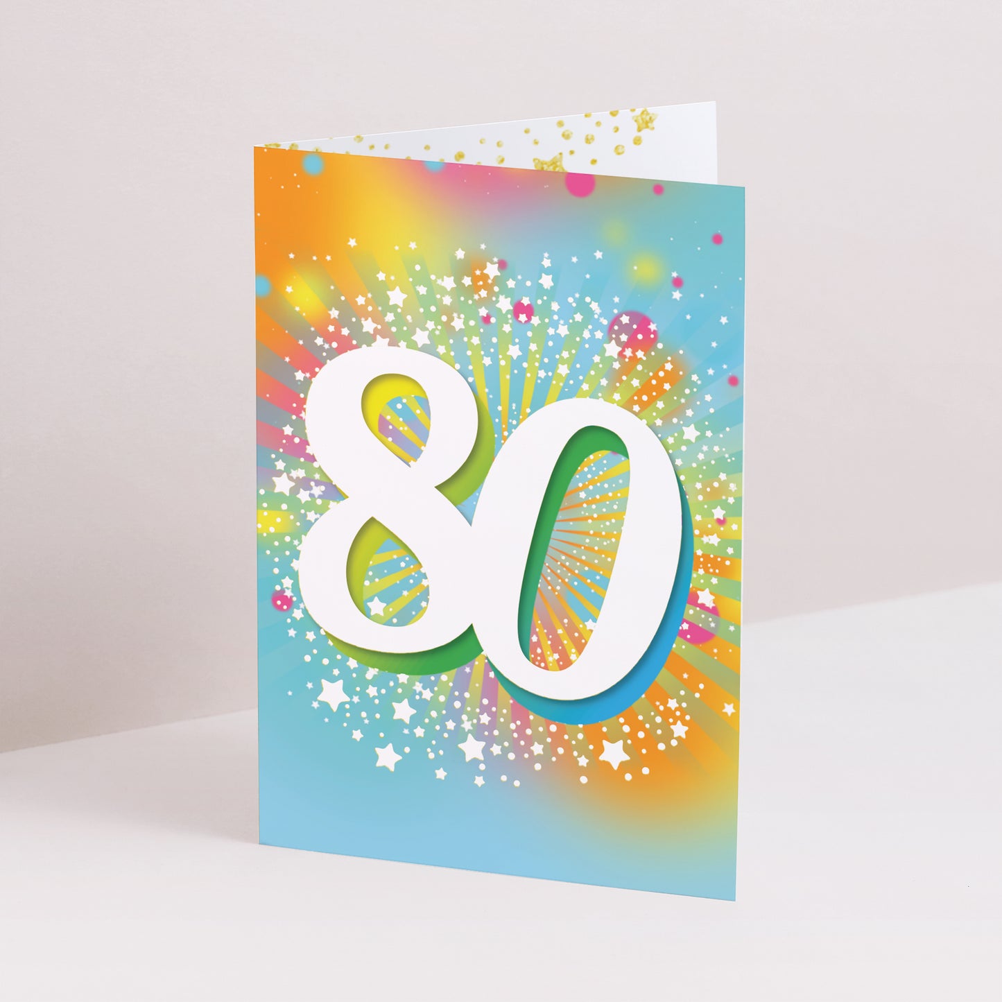 Einladungskarte Geburtstag Doppelter Porträtflügel 80 Jahre, Festlich, Lack foto N° 1