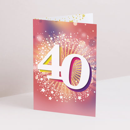 Einladungskarte Geburtstag Doppelter Porträtflügel 40 Jahre alt, Festlich, Lack foto N° 1