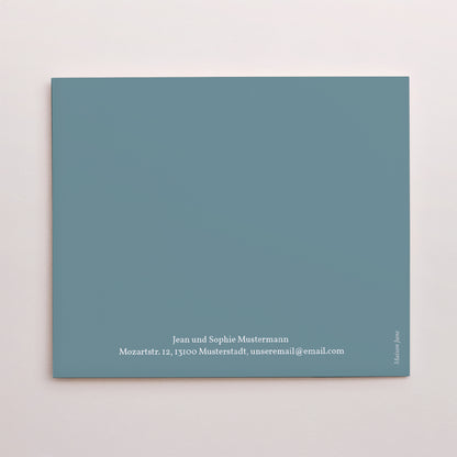 Einladungskarte Kommunion Asymmetrische Zweiflügeltür Blauer Vogel, Weinrebe, foto N° 3