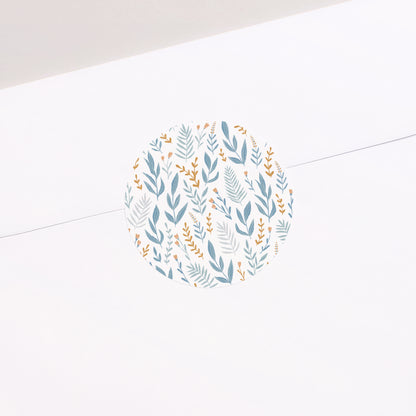 Sticker Kommunion Rund Taube und blaue Blumen foto N° 2