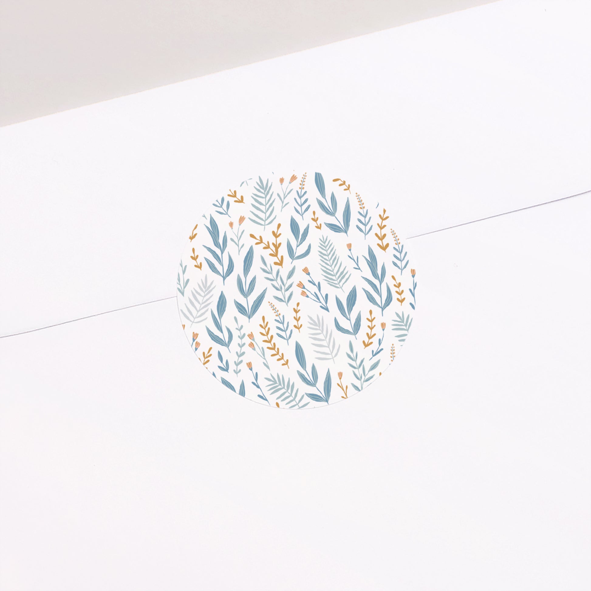 Sticker Taufe Rund Taube, Blumenband, blau foto N° 2
