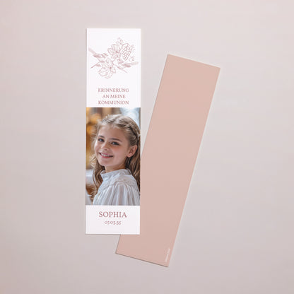 Lesezeichen Kommunion Lesezeichen Vögel und Foto, Weinrebe, Rose foto N° 1