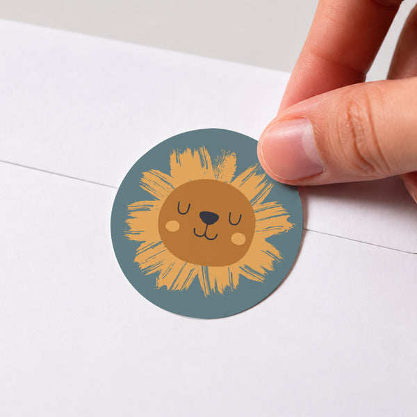Sticker Geburt Rund Kleiner Löwe foto