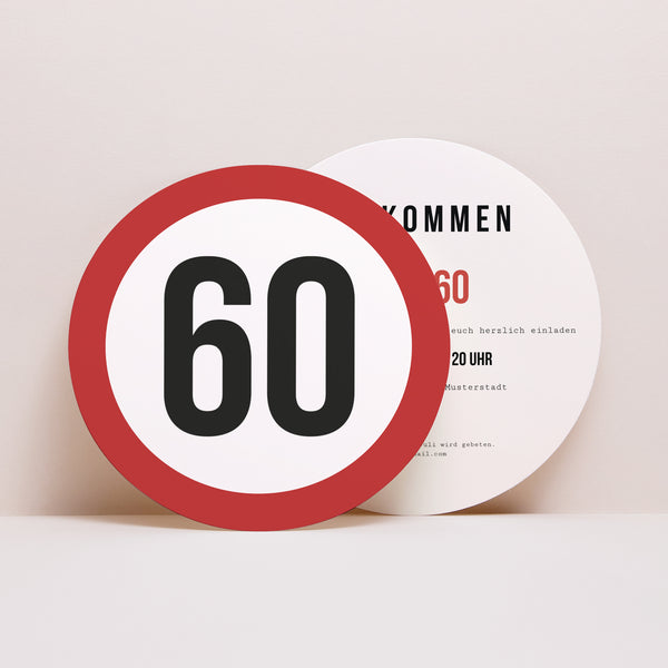 Einladungskarte Geburtstag Rund Zone 60 foto