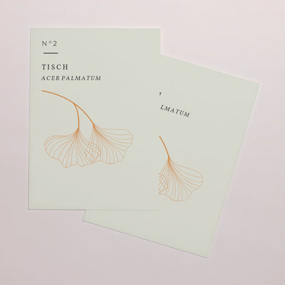 Tischnummern Hochzeit Rechteck Ginkgo Biloba, Goldene Blätter foto N° 2