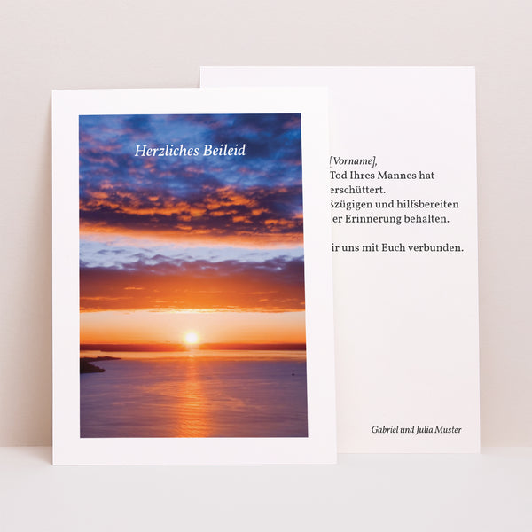 Kondolenzkarte Trauer Porträt Soleil Couchant foto