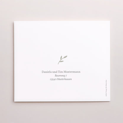 Dankeskarte Geburt Asymmetrische Zweiflügeltür Brin de bonheur, Vert tendre foto N° 3