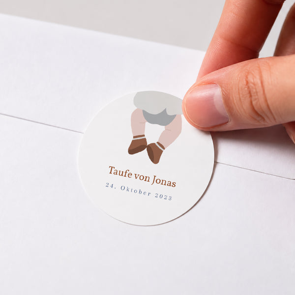 Sticker Taufe Rund Kleiner Bär Glücksbringer foto