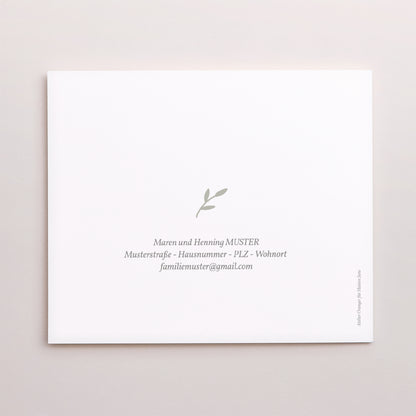 Dankeskarte Geburt Asymmetrische Zweiflügeltür Brin de bonheur, rose tendresse foto N° 3