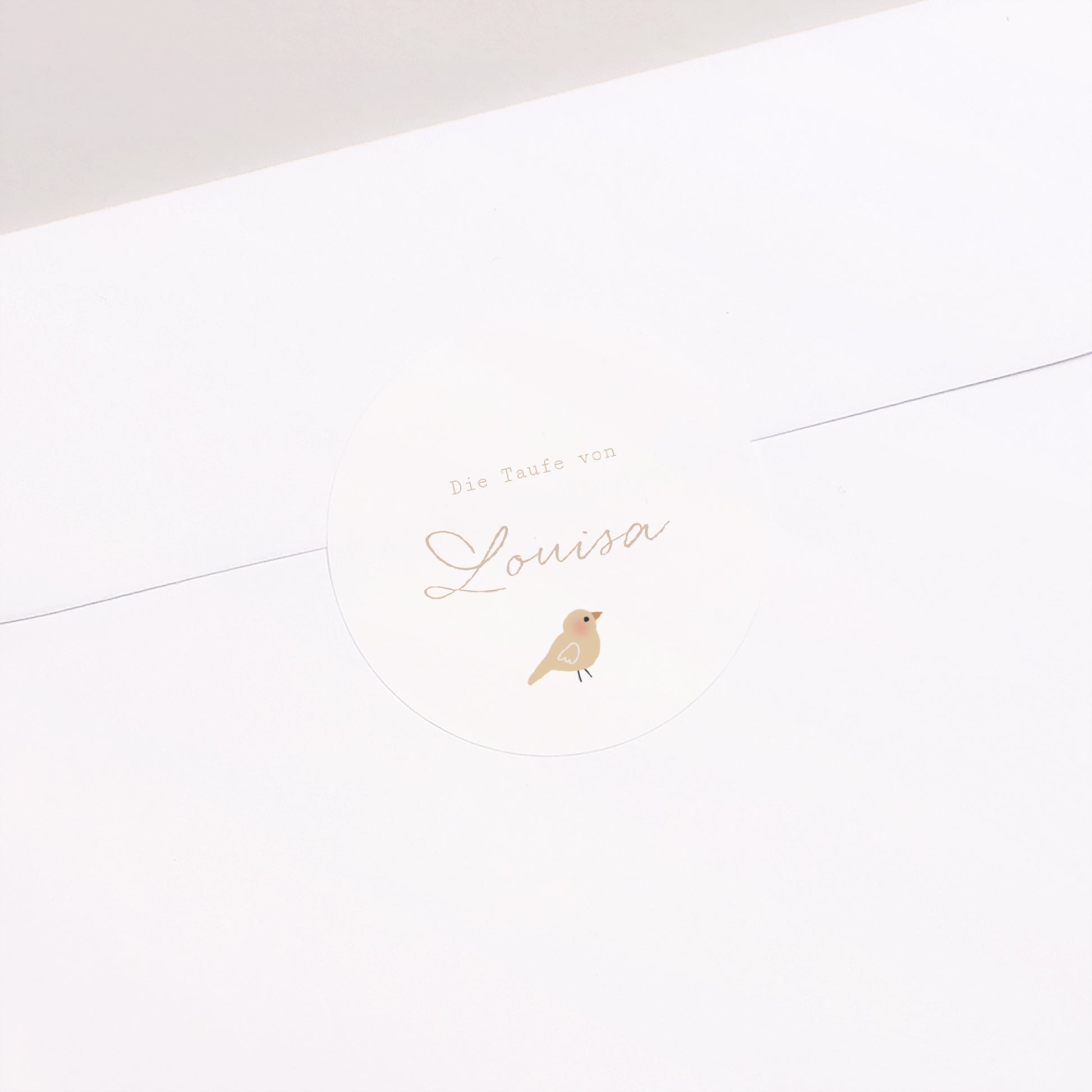 Sticker Taufe Rund Bluse Fillette, Oiselle Beige foto N° 2