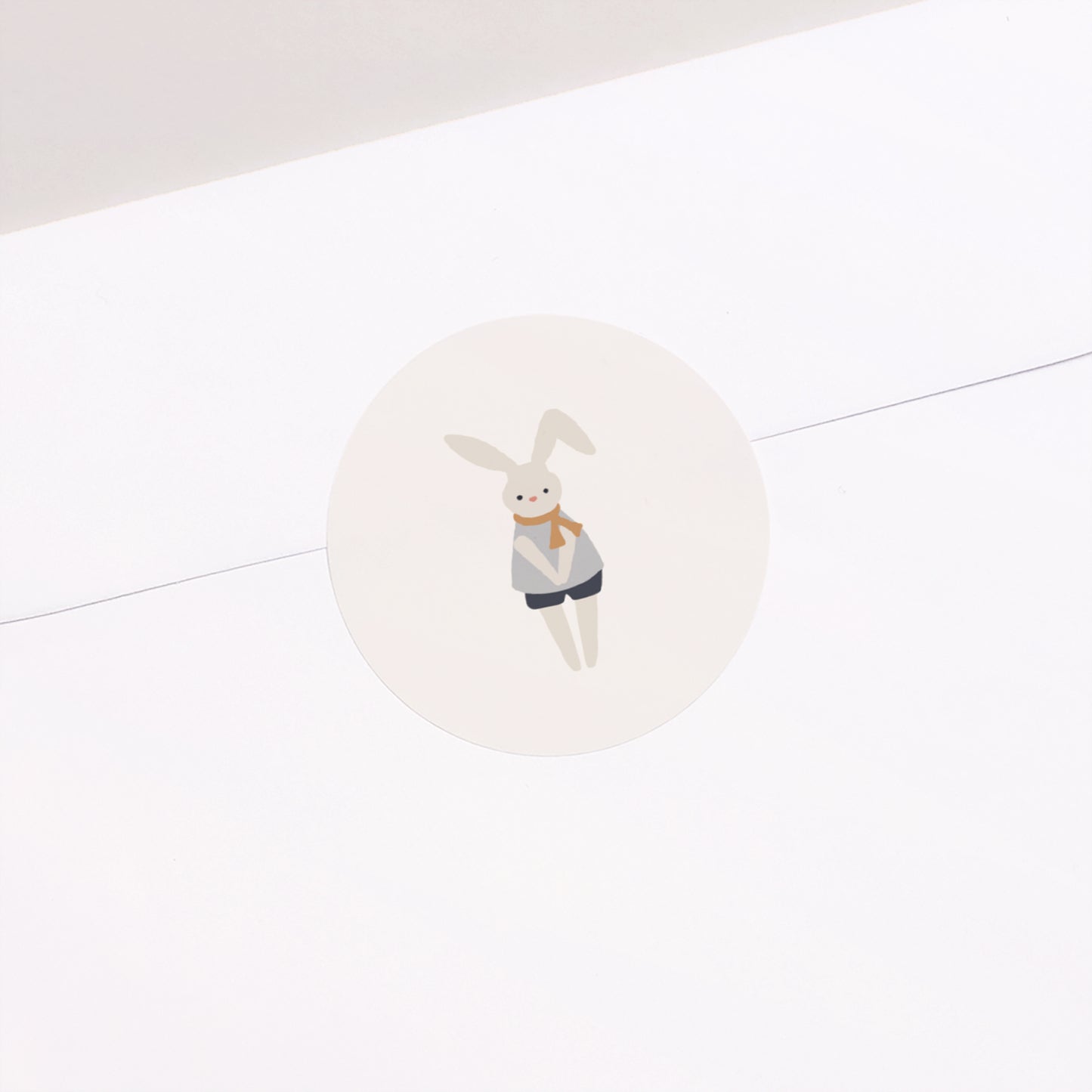 Sticker Geburt Rund Pause Kuscheltier Junge, Kaninchen foto N° 2