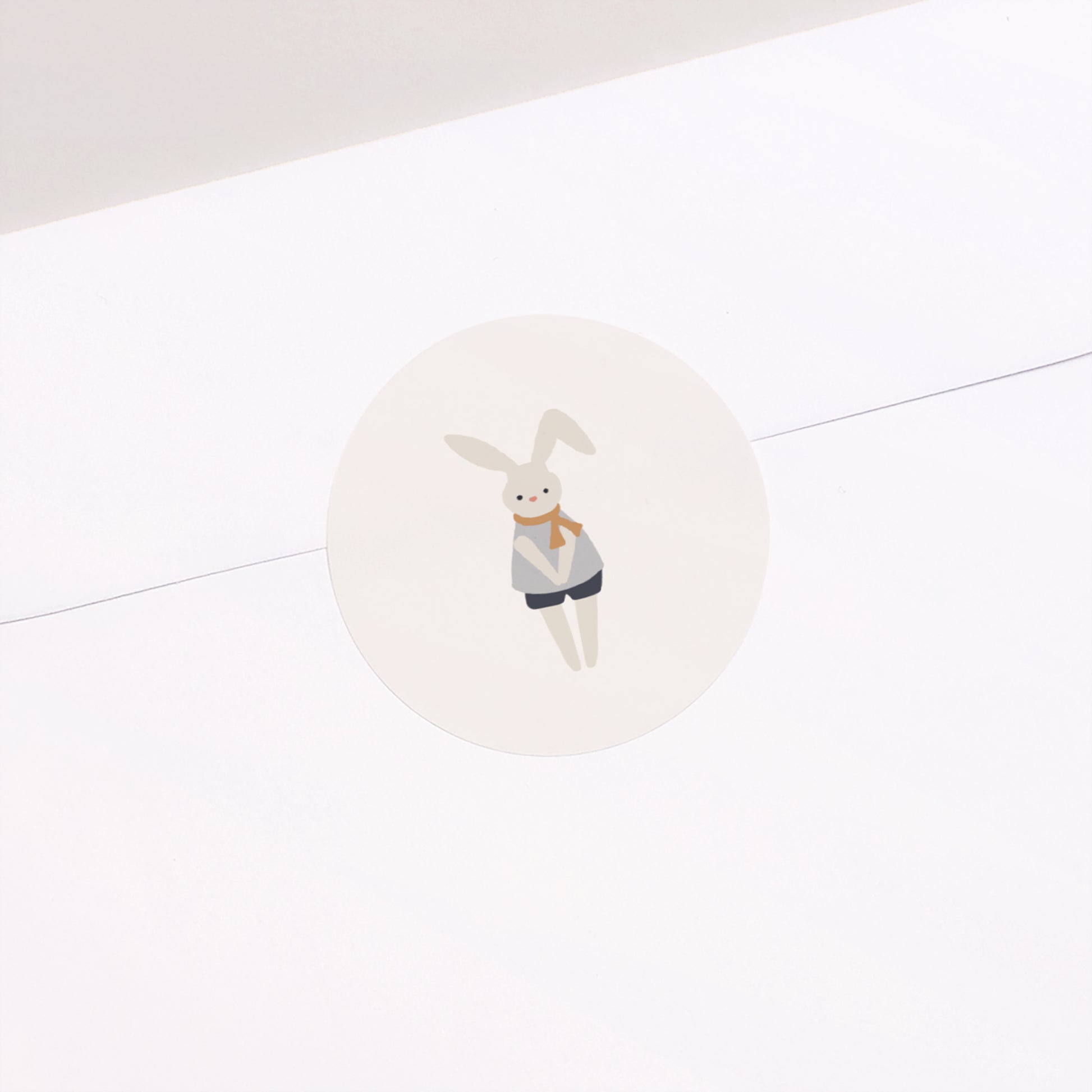 Sticker Geburt Rund Pause Kuscheltier Junge, Kaninchen foto N° 2