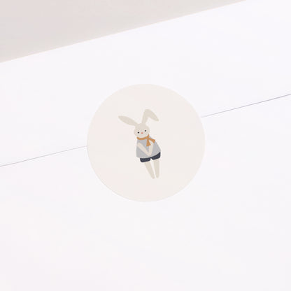 Sticker Geburt Rund Pause Kuscheltier Junge, Kaninchen foto N° 2