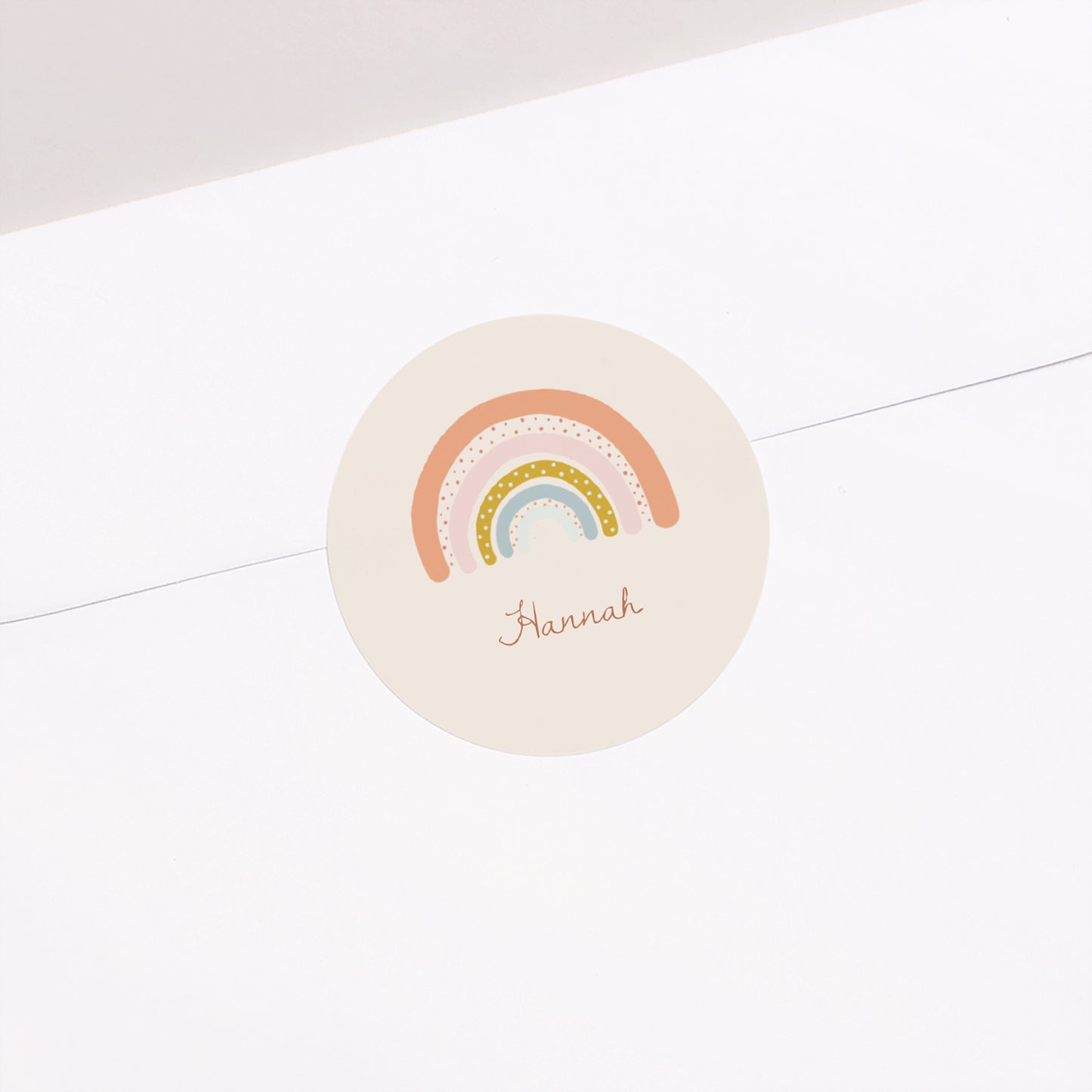 Sticker Geburt Rund Regenbogen Orangenbaum foto N° 2