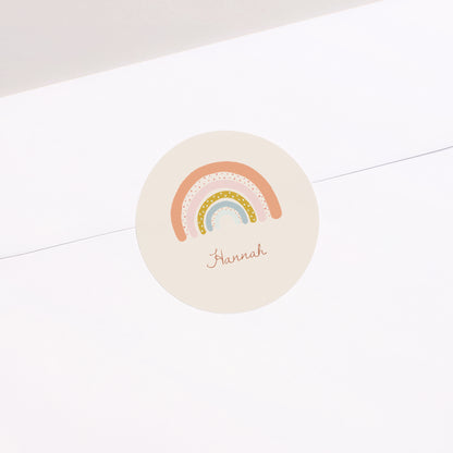 Sticker Geburt Rund Regenbogen Orangenbaum foto N° 2