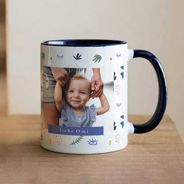 Tasse Weihnachten Blau Auf die Art des Fauvismus foto