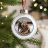 Weihnachtskugel Weihnachten Runde Eisiges Wintermuster foto N° 1