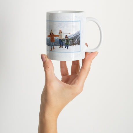 Tasse Weihnachten Weiß Eisiges Wintermuster