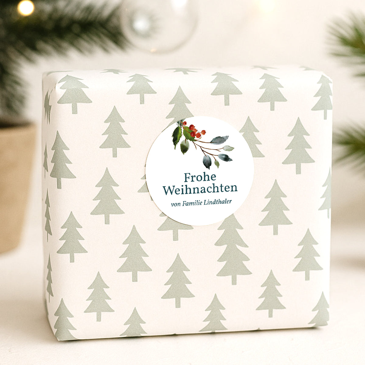 Sticker Weihnachten Rund Weihnachtskrone III foto