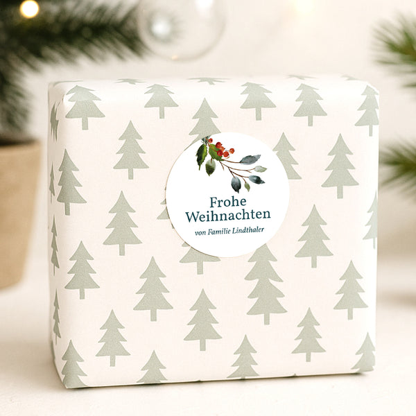 Sticker Weihnachten Rund Weihnachtskrone III foto