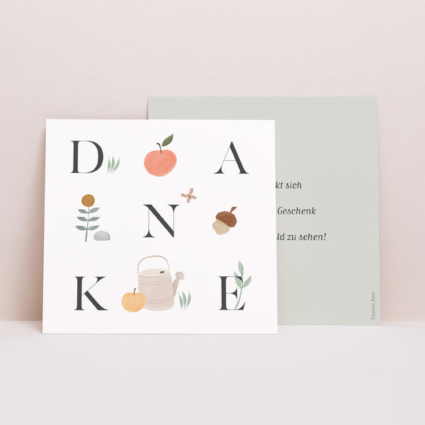Dankeskarte Geburt Quadrat Happy apple foto
