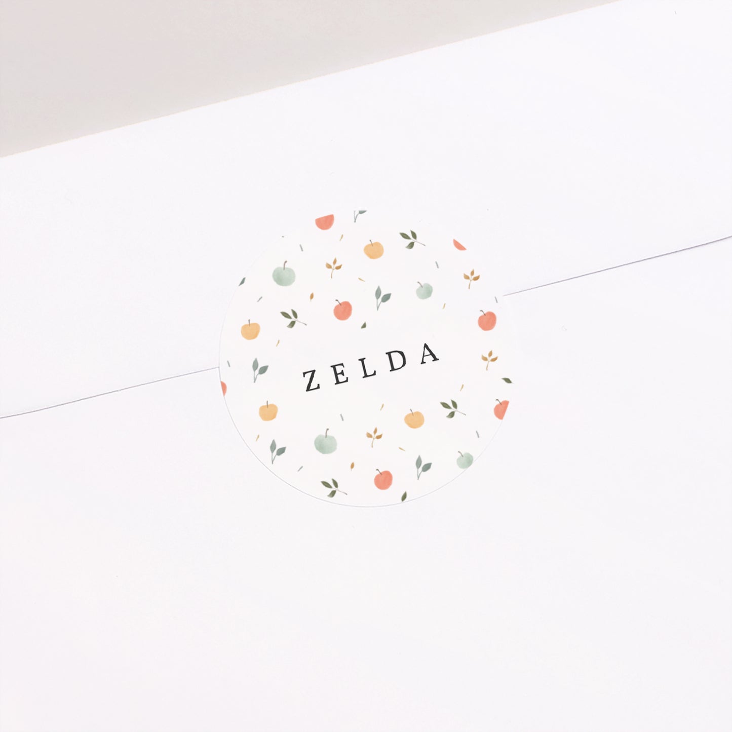 Sticker Geburt Rund Happy apple foto N° 2