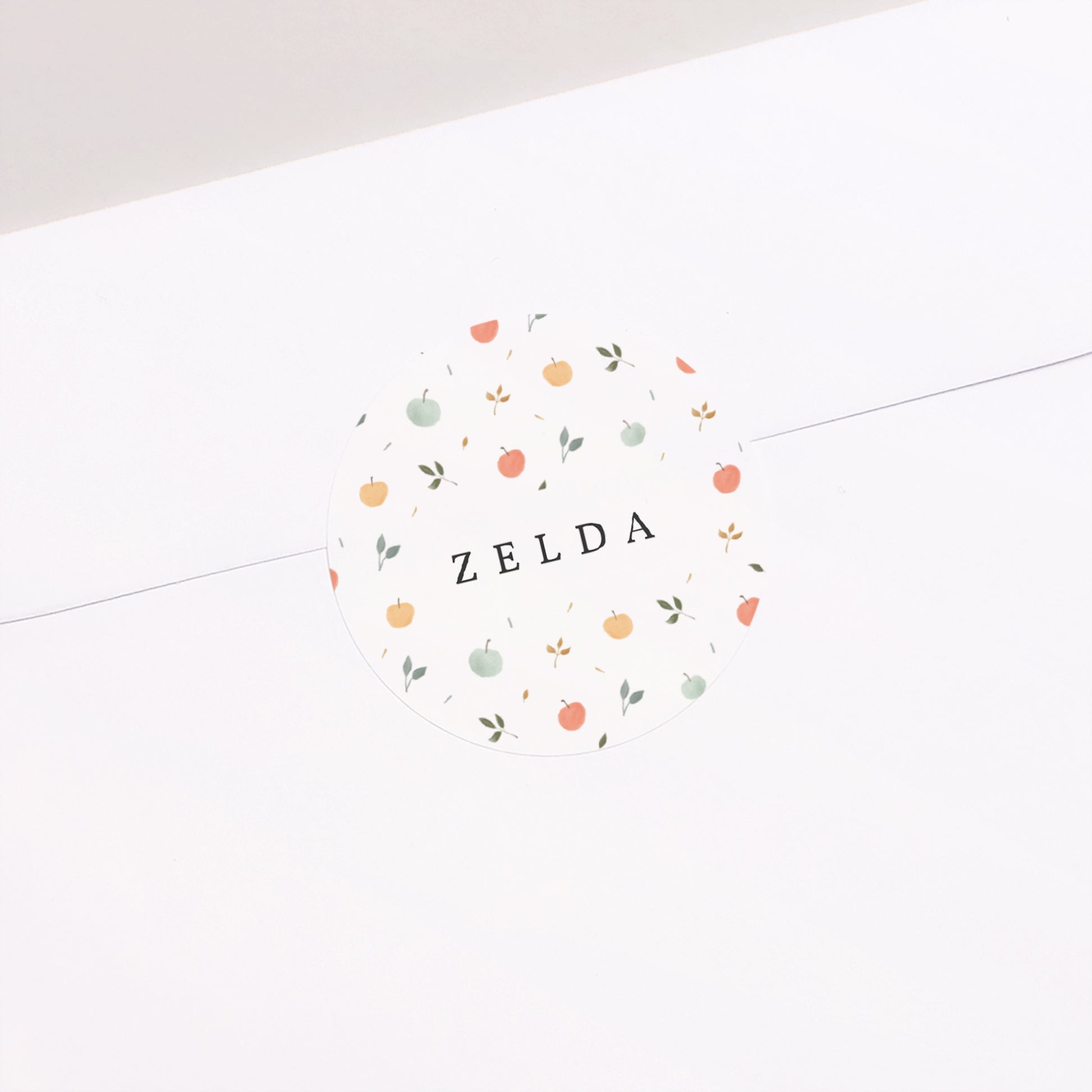 Sticker Geburt Rund Happy apple foto N° 2