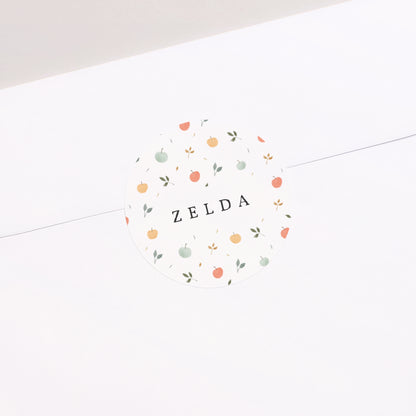 Sticker Geburt Rund Happy apple foto N° 2