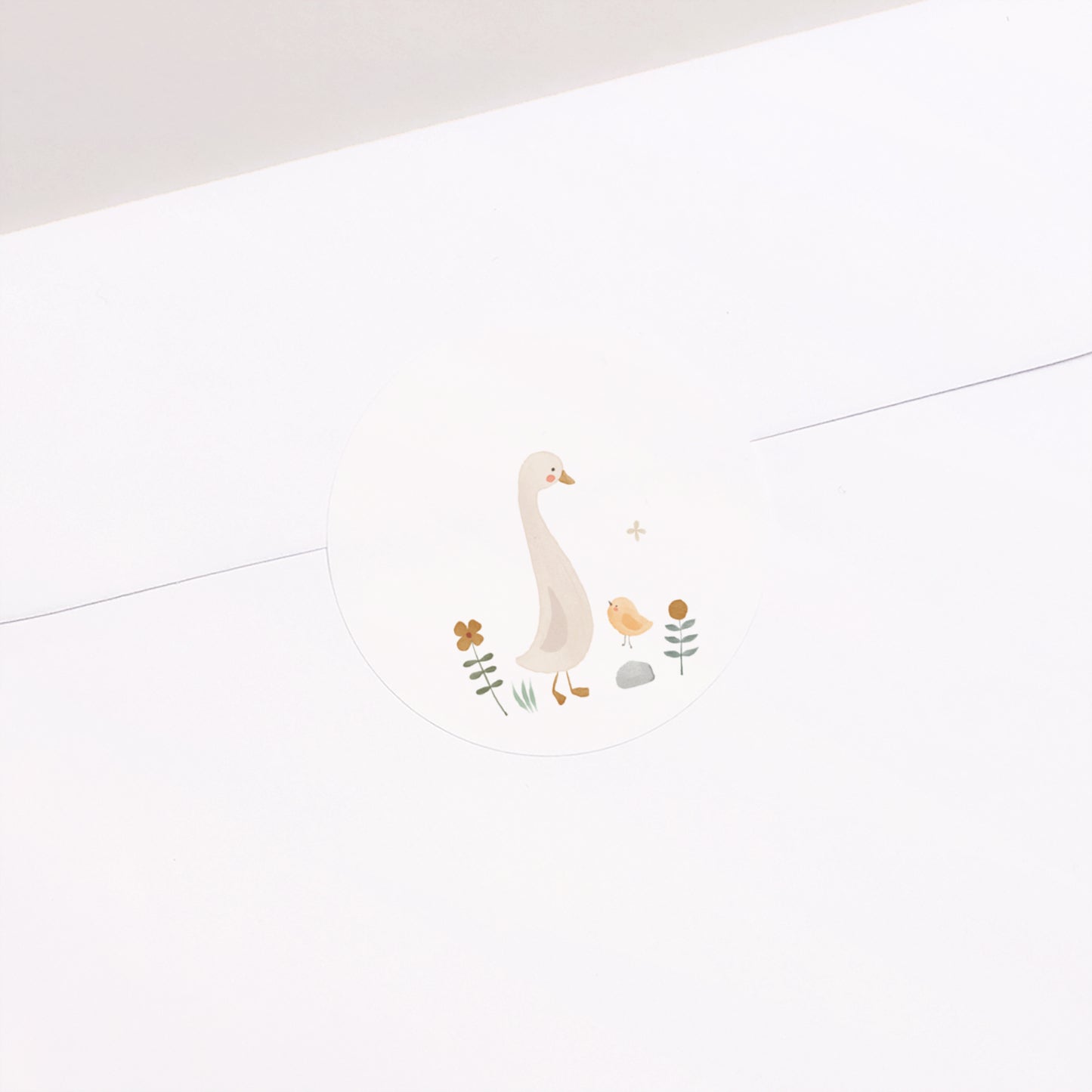 Sticker Geburt Rund Kleine Gans foto N° 2