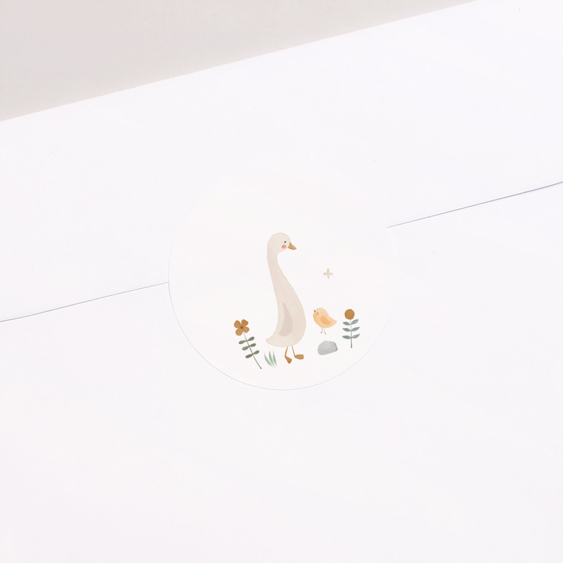Sticker Geburt Rund Kleine Gans foto N° 2