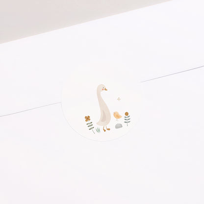 Sticker Geburt Rund Kleine Gans foto N° 2