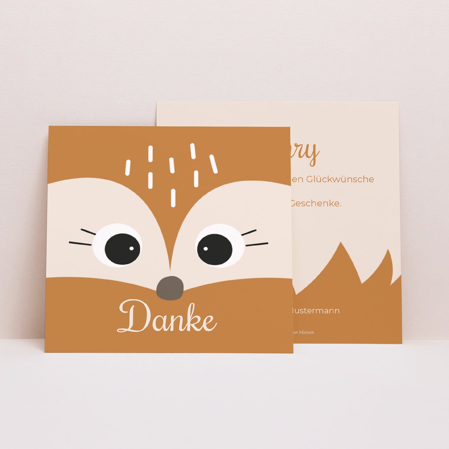 Dankeskarte Geburt Quadrat Geburt Fuchs Karotte foto N° 1
