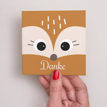 Dankeskarte Geburt Quadrat Geburt Fuchs Karotte foto N° 2