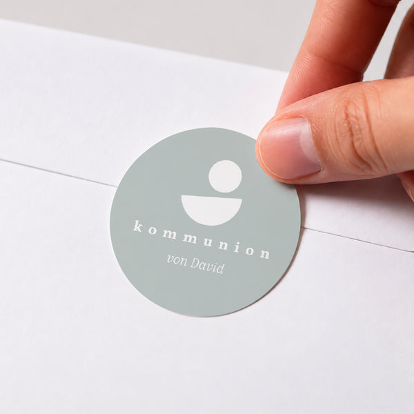 Sticker Kommunion Rund Kircheneingang, Goldene Bögen foto