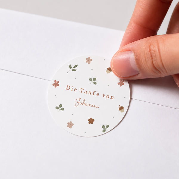 Sticker Taufe Rund Blumenzeremonie foto