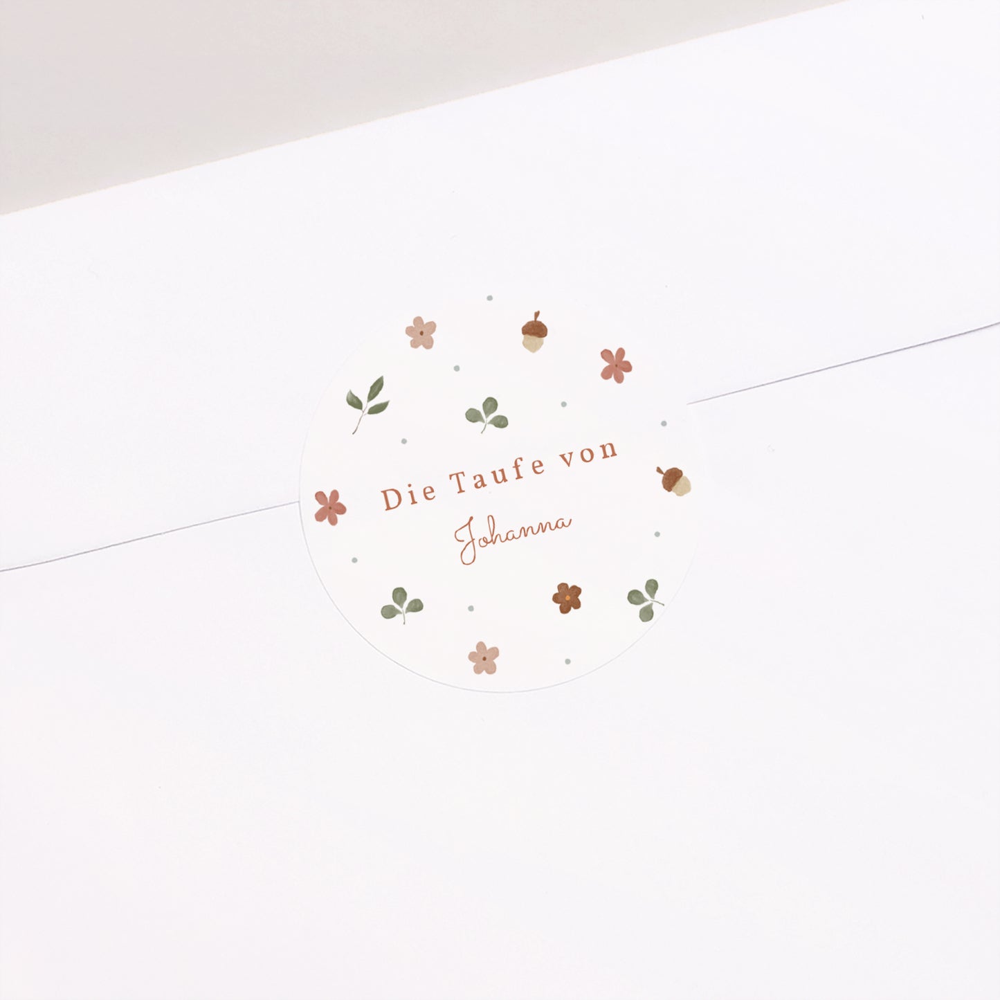 Sticker Taufe Rund Blumenzeremonie foto N° 2