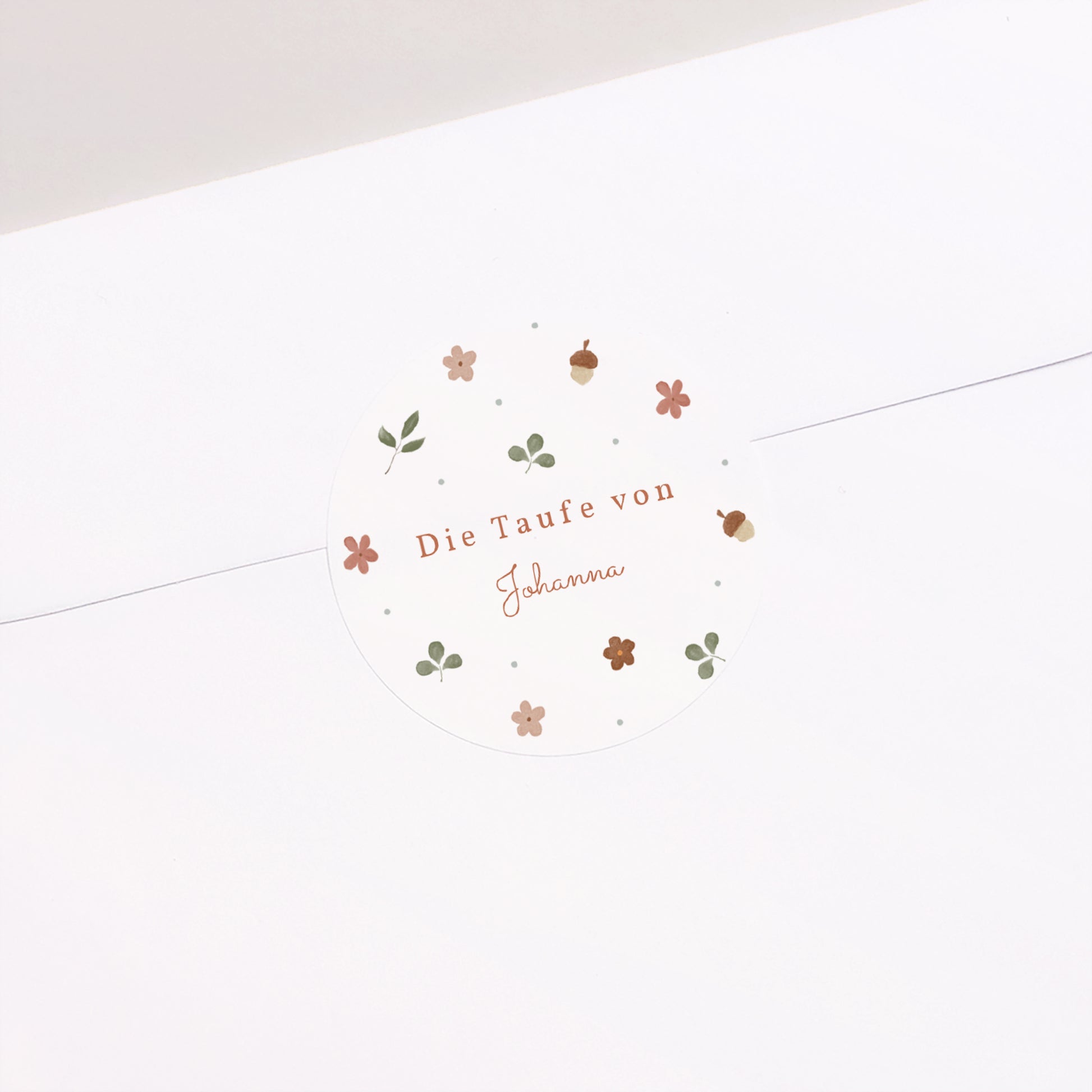 Sticker Taufe Rund Blumenzeremonie foto N° 2
