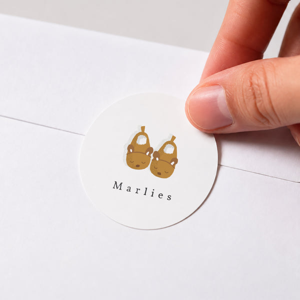 Sticker Geburt Rund Familie Hausschuh foto