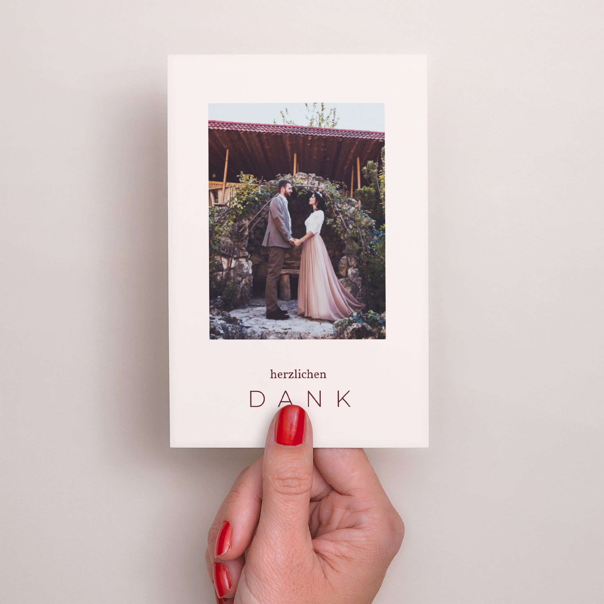 Dankeskarte Hochzeit PortraitPorträt Palma Terracotta foto N° 2