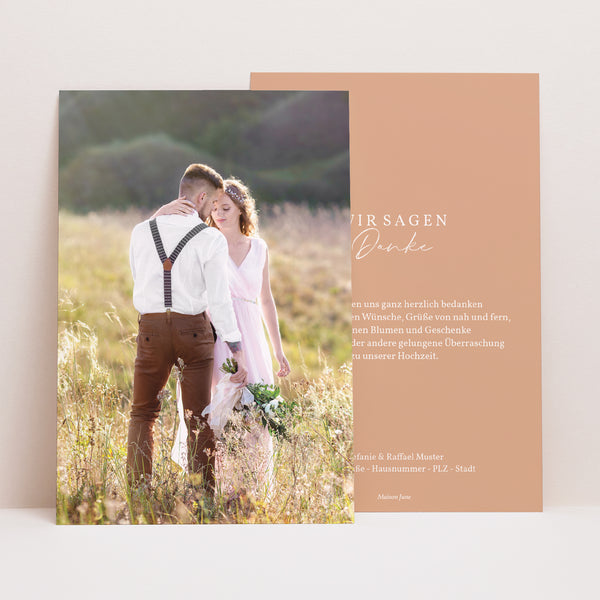Dankeskarte Hochzeit PortraitPorträt Deine Pastellfarbe foto