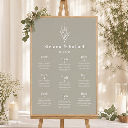 Sitzplan Hochzeit Porträt 60 x 90 cm Deine Pastellfarbe foto N° 1