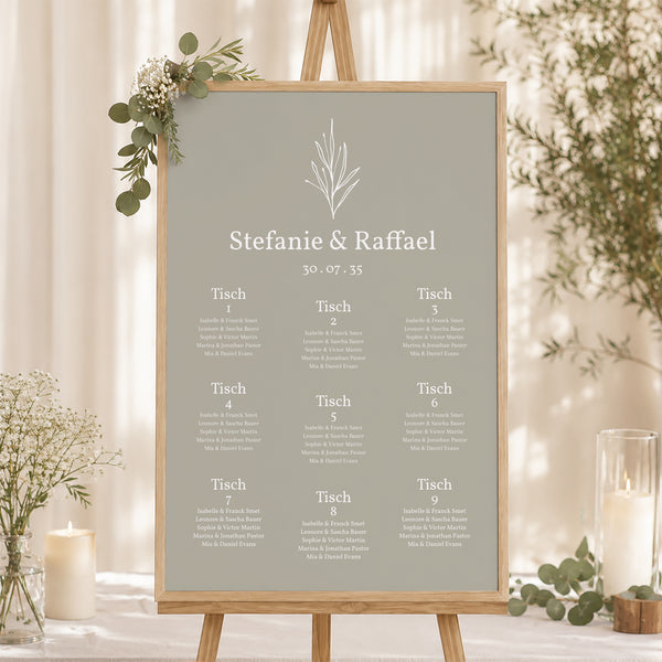 Sitzplan Hochzeit Porträt 60 x 90 cm Deine Pastellfarbe foto